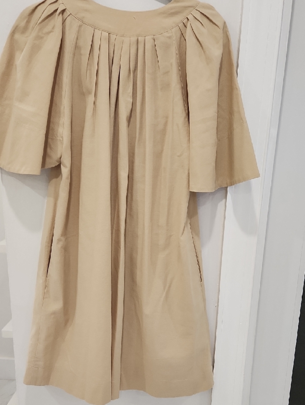POMANDER place Tan V-Neck Short Sleeve Mini Dress - Picture 6 of 11